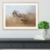 Lusitanian horse is playing with the Rhodesian Ridgeback dog Framed Print