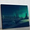 When moonlight meet polar lights Canvas Print or Poster