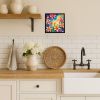 Colorful Lilies Framed Metal Print Bathroom, Kitchen, Office, Home Decor Wall Art Ready to Hang, Square, 8X8