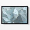 Blue and Gold Triangulated Surface Floating Framed Canvas